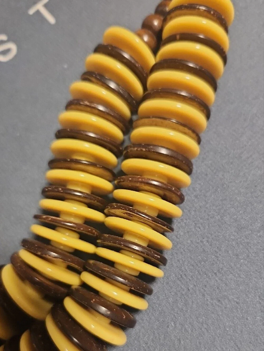 paparazzi Yellow and Brown Layered Bead Necklace